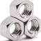 3 Hex Nuts stacked on white background