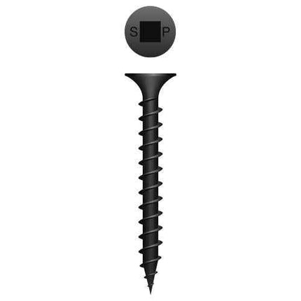 #6 x 1-1/4" Black Phosphate Coarse Thread Drywall Screws – Bugle Head, #2 Square Drive