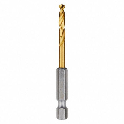 Gold drill bit on a white background