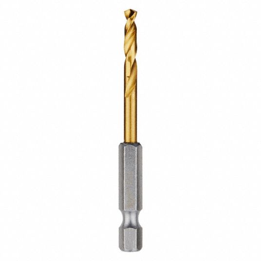 Gold drill bit on a white background