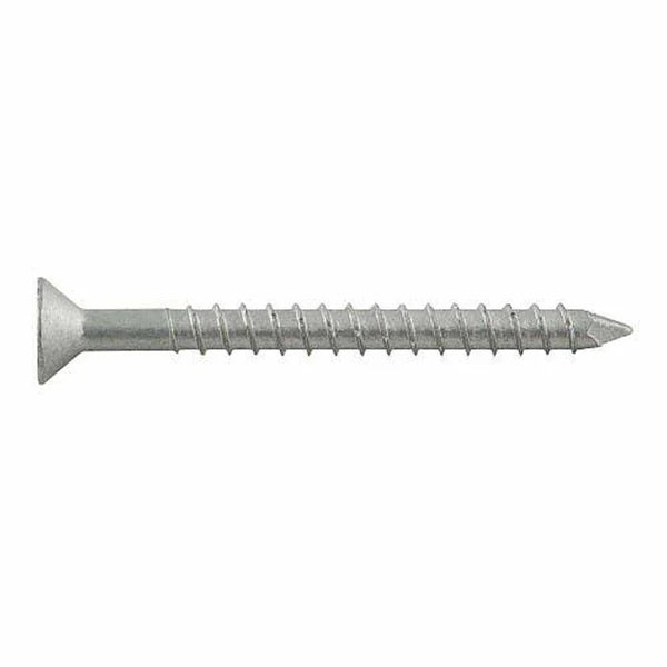 Dewalt #14 x 1-3/4" Crete-Flex Concrete Screw Anchors, Star Flat Trimfit Head, #3 Drive Size, 1/4" Drill Bit Size, 410 Stainless Steel