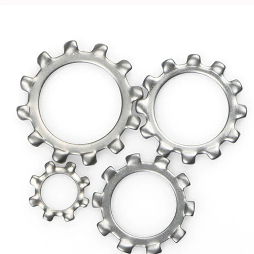 Four metallic gears on a white background