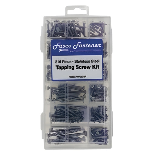 Fasco SS Square Drive Tapping Kit - 216 Piece Set - Wholesale Fasteners