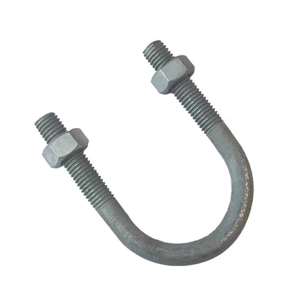 Metal U-bolt on a white background