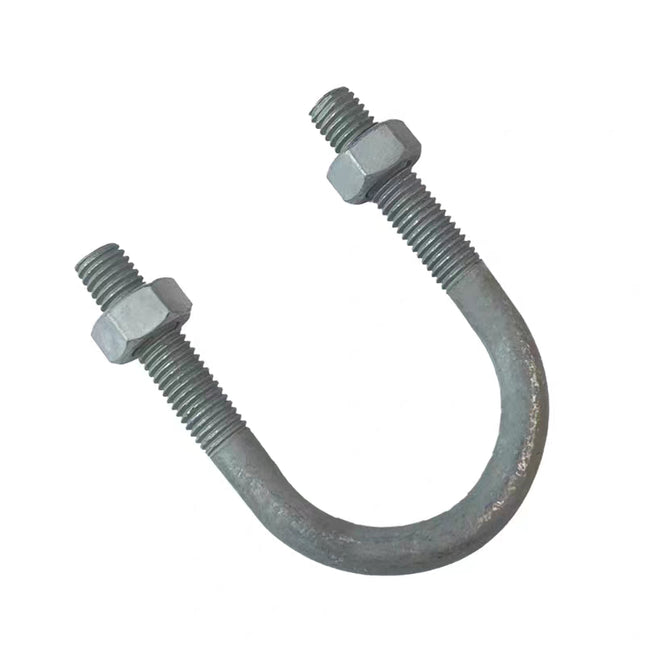 Metal U-bolt on a white background