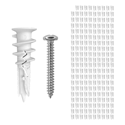 200-Pack Self-Drilling Reinforced Nylon Drywall Anchors with Screws