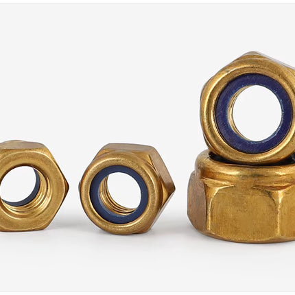 1/4-20 Nylon Insert Hex Lock Nut-Brass