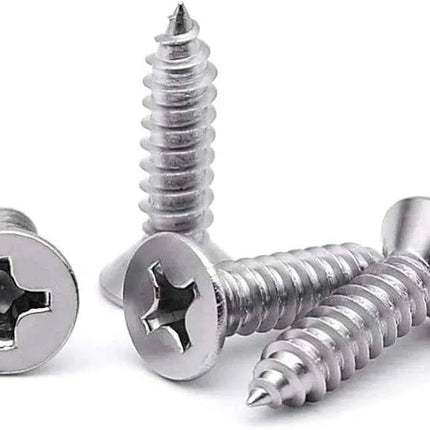 #8X1/2 Phillips Flat Head Undercut Type A Sheet Metal Screw 18-8 SS-1000 Pack
