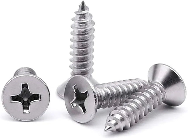 #10X 2 PHILLIPS FLAT HEAD SMS TYPE A 18-8 SS-Sheet Metal Screws-50 Pack