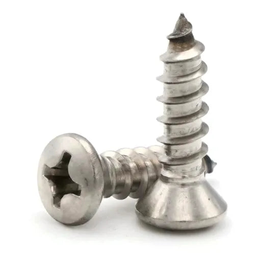 Metal screw on a white background