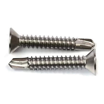 #8X1 Phillips Flat 82 Degree Countersunk Head Self Drilling Screw IFI-113 #2 Point 410 Stainless Steel

