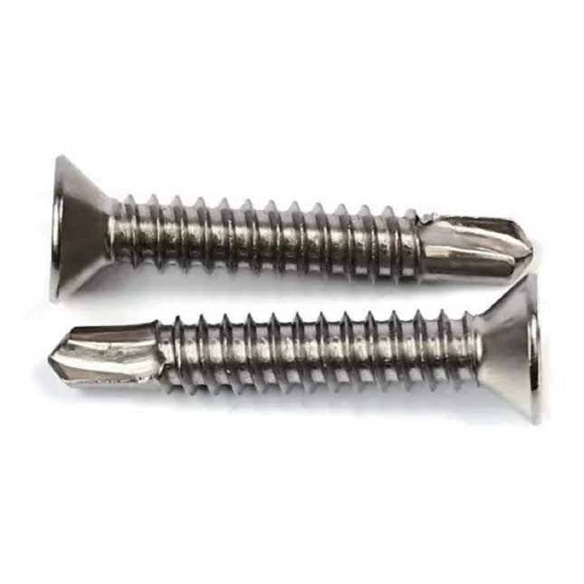 #8X1 Phillips Flat 82 Degree Countersunk Head Self Drilling Screw IFI-113 #2 Point 410 Stainless Steel

