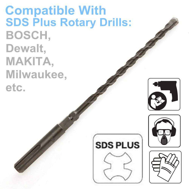3/16" x 7" SDS-Plus Rotary Hammer Drill Bit – Tungsten Carbide