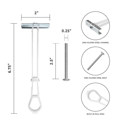 50-Pack 1/4"-20 Quick Channel Toggle Anchors with Bolts