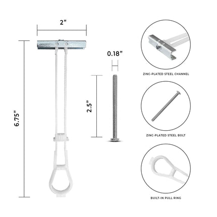 50-Pack 3/16"-24 Quick Channel Toggle Anchors with Bolts