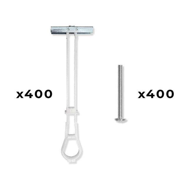 400-Pack 1/4"-20 Quick Channel Toggle Anchors with Bolts - Wholesale-Fasteners