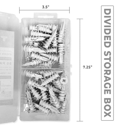 50-Pack Self-Drilling Reinforced Nylon Drywall Anchors with Screws