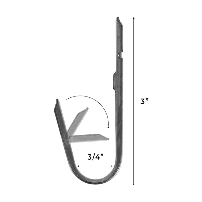 3/4" inch Wall Mount Galvanized Steel Cable J-Hooks - Wholesale-Fasteners