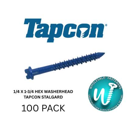 1/4 X 1-3/4 HEX TAPCON STALGARD-100 Pack