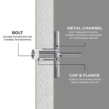 50-Pack 1/4"-20 Quick Channel Toggle Anchors with Bolts
