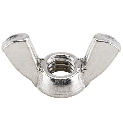 Metal wing nut on a white background