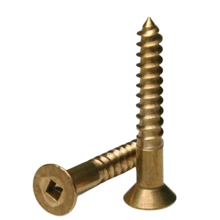 #6X1 SQUARE FLAT HEAD WOOD SCREW - SILICON BRONZE - Wholesale Fasteners