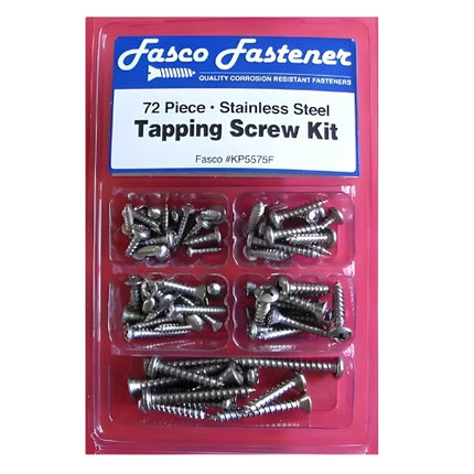 Fasco SS Tapping Screw Kit - 72 PC Quality Fasteners - Wholesale Fasteners