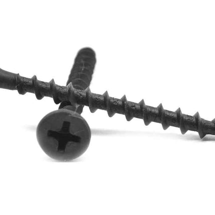#6 x 1-1/4" Black Phosphate Fine Thread Drywall Screws – Bugle Head, Phillips Drive