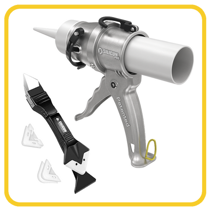 SILIGUN™ PRO Compact 24:1 Caulking Gun - Scraper Kit - Wholesale Fasteners