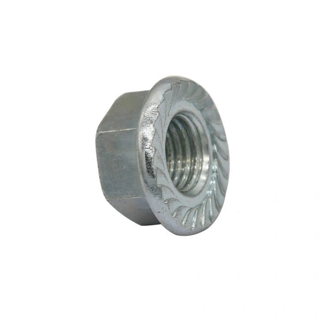 1/2-13 Hex Flange Nut Serrated Grade 2 Steel Zinc Clear-800 Pack