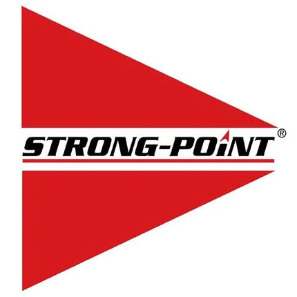 Strong-Point logo with red triangles and black text on a white background