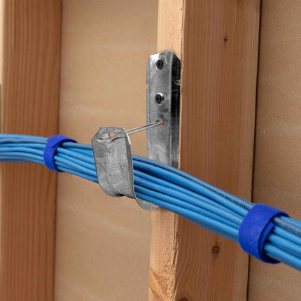 2" inch Wall Mount Galvanized Steel Cable J-Hooks with Retainer Clip