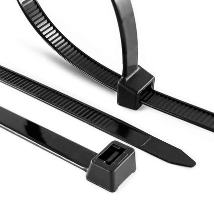 1000-Pack Premium 12-inch Black Nylon Zip Ties (60 Lbs. Tensile Strength / UV Resistant)