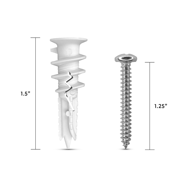 400-Pack Self-Drilling Reinforced Nylon Drywall Anchors with Screws - Wholesale-Fasteners