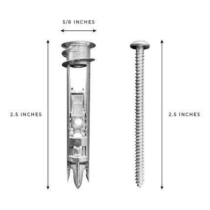 Self-Drilling Toggle Anchors with #8 x 2-1/2" Screws