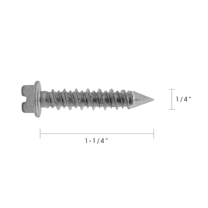 1/4-in. x 1-1/4-in. 410 Stainless Steel Hex-Head Concrete Screws - Wholesale-Fasteners