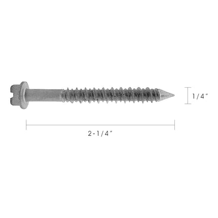 1/4-in. x 2-1/4-in. Stainless Steel Hex-Head Concrete Screws - Wholesale-Fasteners