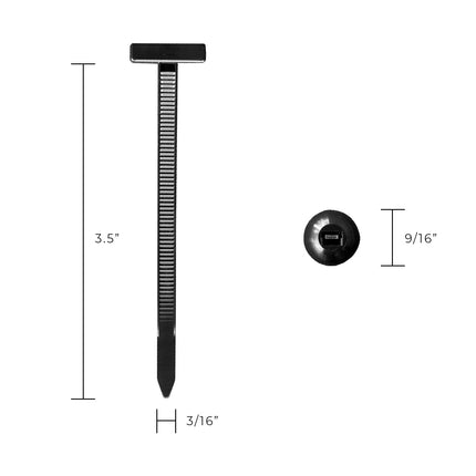 Universal Black Button-Head Zip Tie Rivets | Automotive Clips & Fasteners Alternative