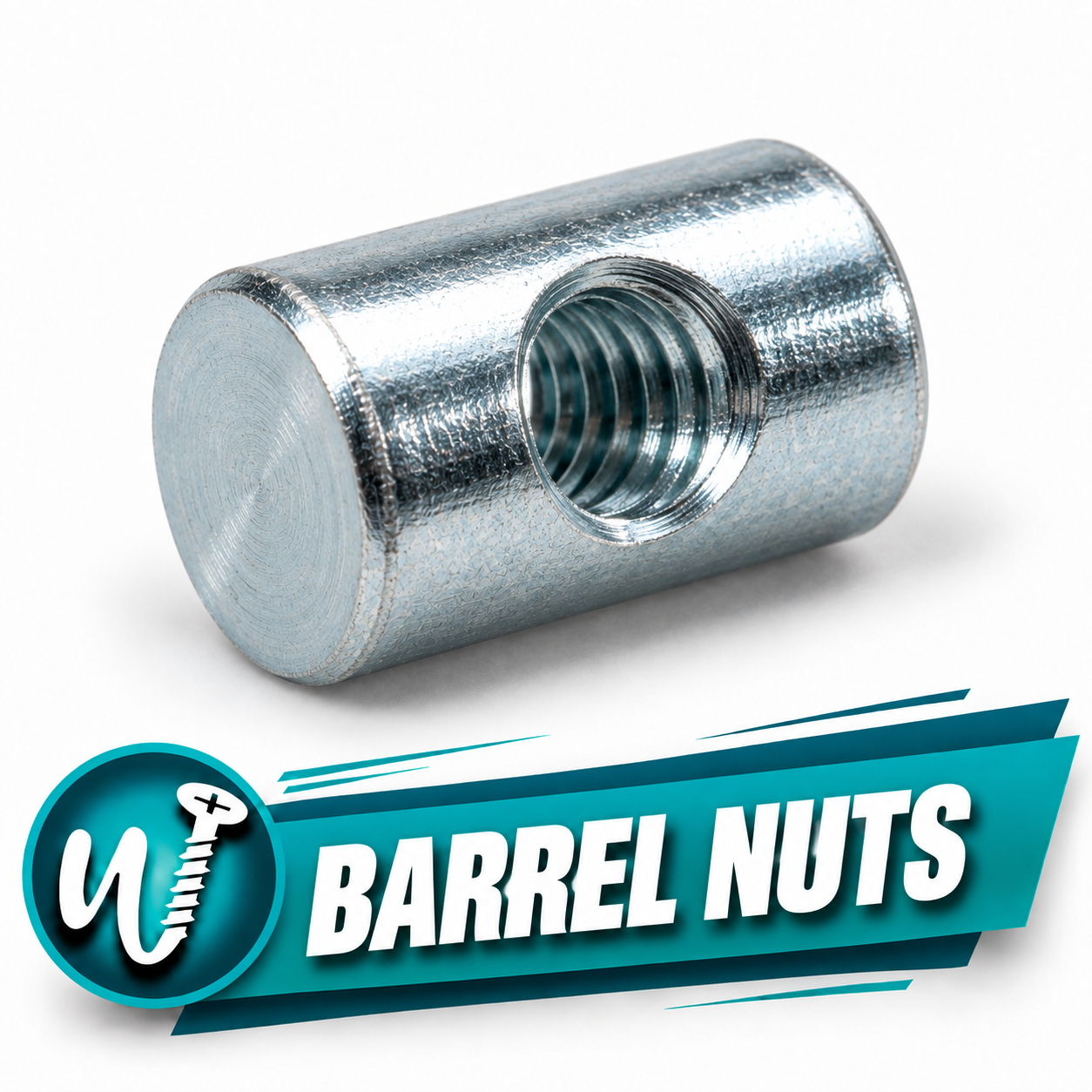 5/16-18 x 3/4 in. Phillips Drive Barrel Nut, 18-8 Stainless Steel — Pack of 10 - Image 1