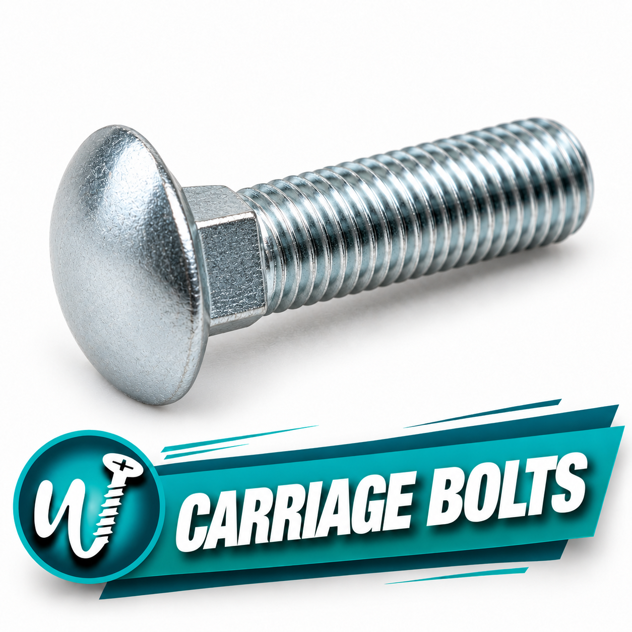 5/16-18 x 1 in. Round Head Square Neck Carriage Bolt, 18-8 Stainless Steel, ASME B18.5 — Pack of 25 - Image 1