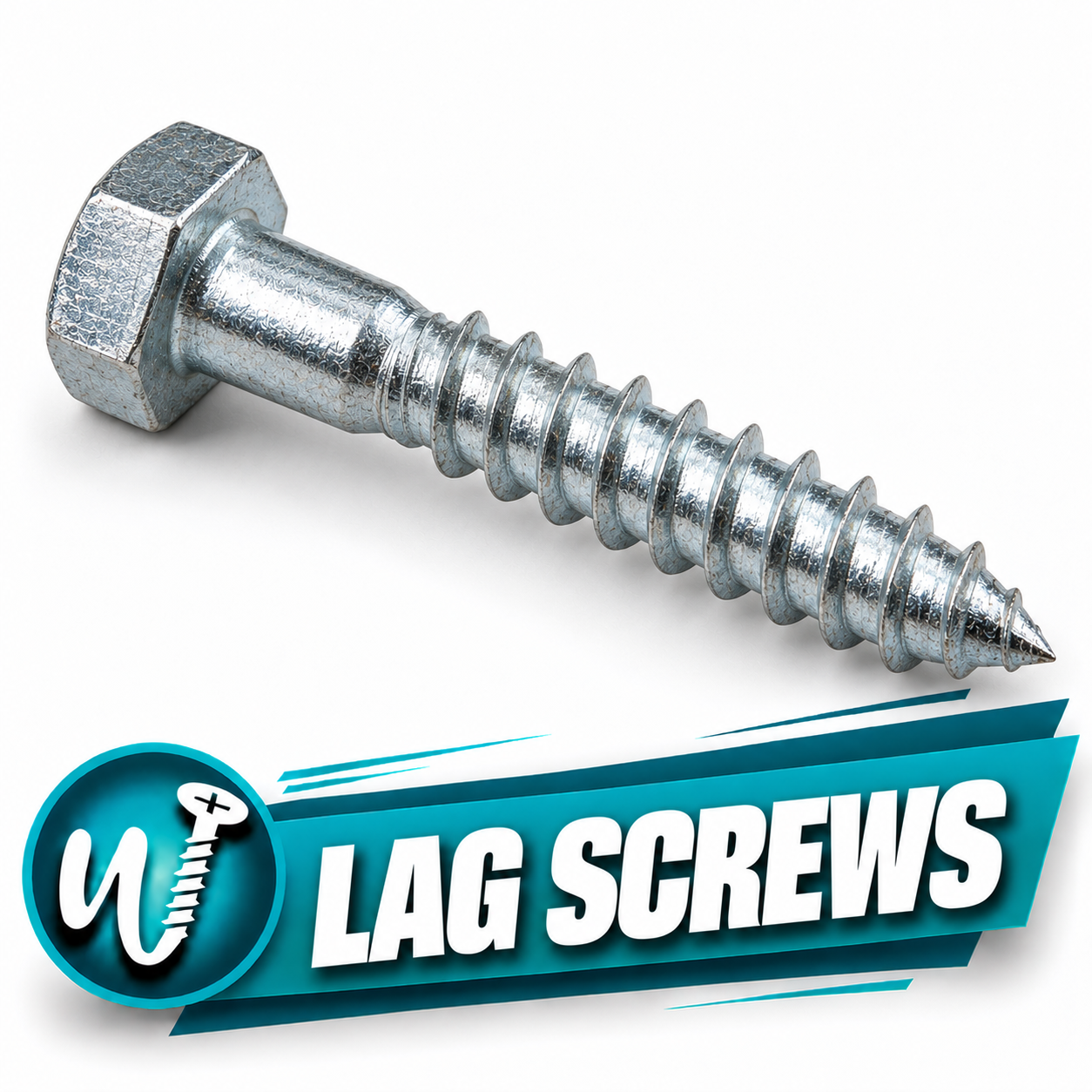 5/16 in. x 1 in. Hex Lag Screw, 18-8 Stainless Steel, ASME B18.2.1 — Pack of 25 - Image 1