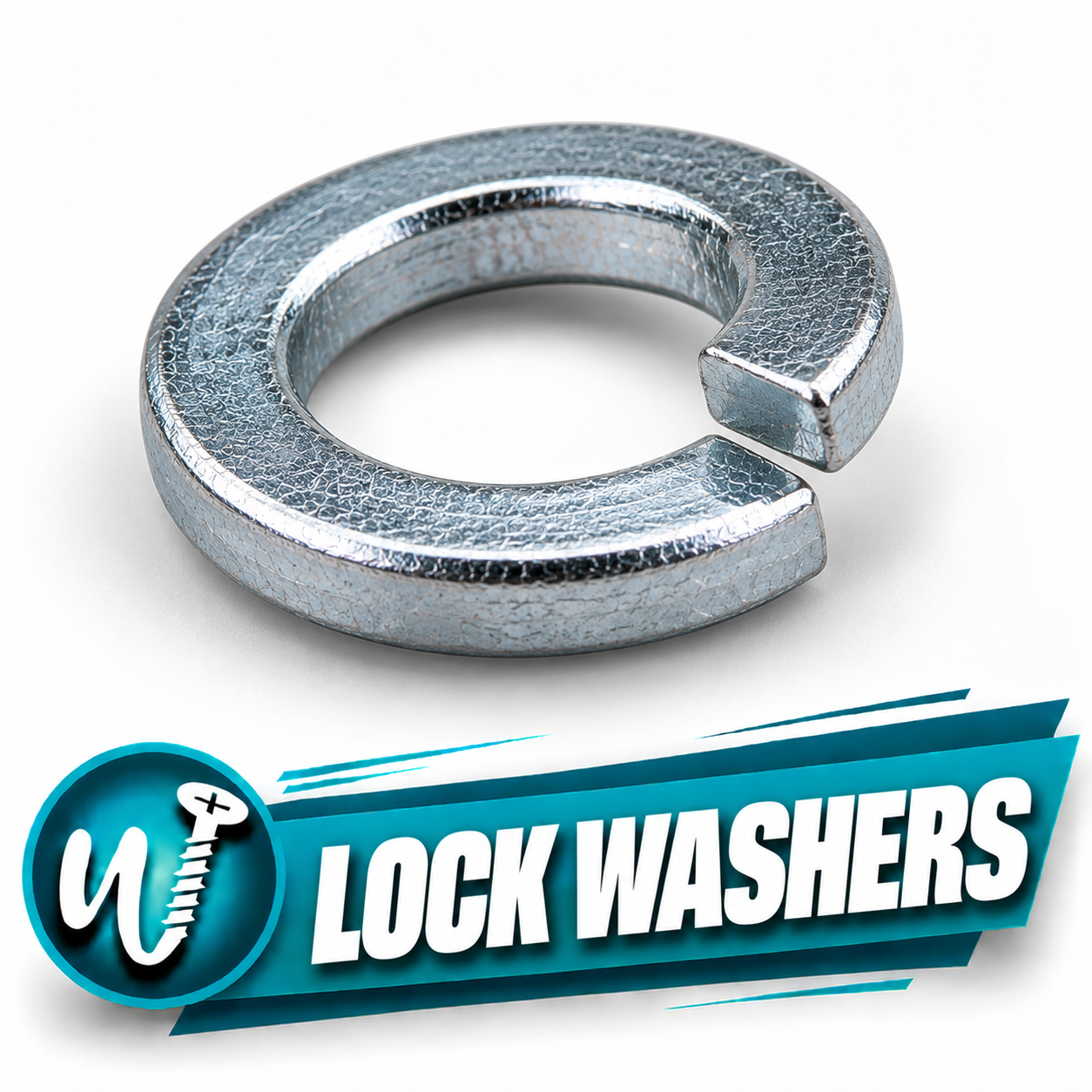 5/16 in. Regular Split Lock Washer, 316 Stainless Steel, ASME B18.21.1 — Pack of 100 - Image 1