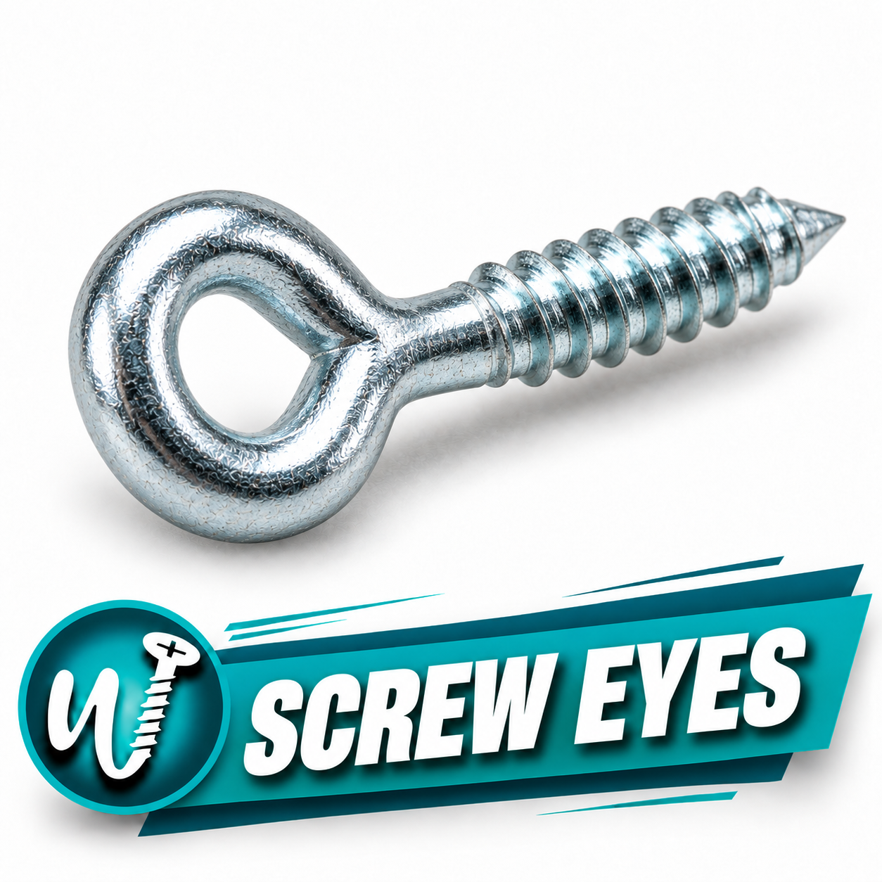 5/16 in. x 4 in. Screw Eye, 18-8 Stainless Steel — Pack of 10 - Image 1
