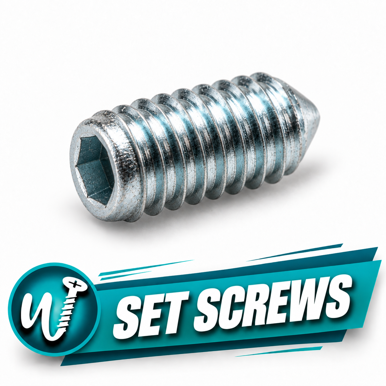 1/4-20 x 1/4 in. Hex Socket Cup Point Set Screw, 18-8 Stainless Steel, ASME B18.3 — Pack of 100 - Image 1