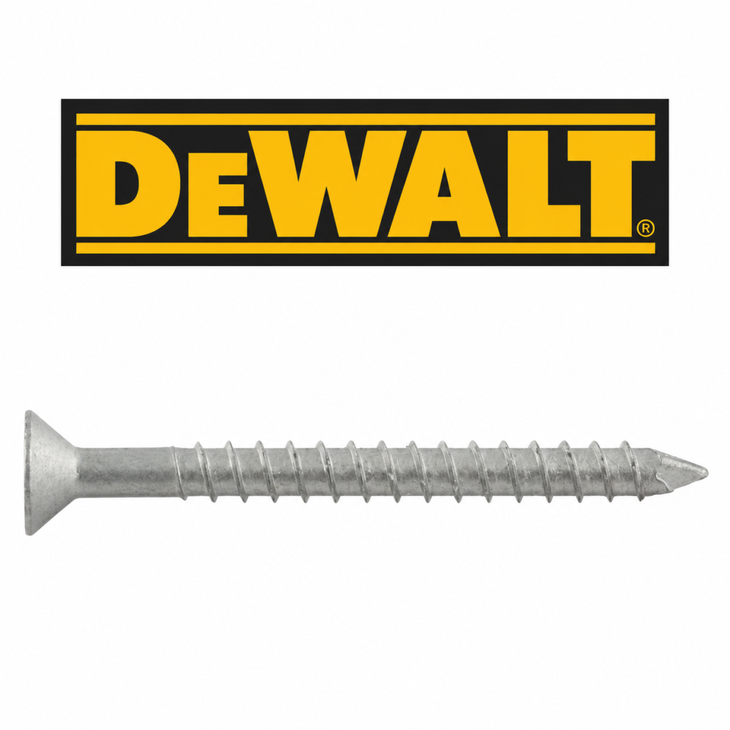 DEWALT CRETE-FLEX 3/16 in. x 1-1/4 in. Phillips Flat Head Concrete Screw Anchor, 410 Stainless Steel, Silver Stalgard — Pack of 100