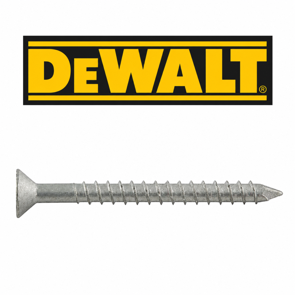 DEWALT CRETE-FLEX #14 x 2-1/4 in. Star Flat Head Concrete Screw Anchor, 410 Stainless Steel, Silver Stalgard — Pack of 100