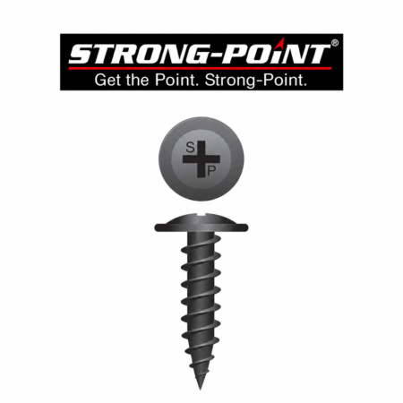 Strong-Point 90MBI #8 x 1-5/8 in. Phillips Modified Truss (R/W) Head K-Lath Screws, Black Oxide, 120-Count Box